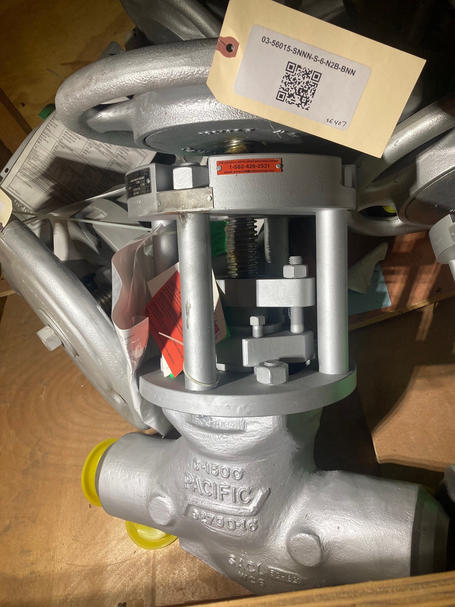 Crane Pacific 3" Globe Valve, 1500#, WC6, 03-56015-SNNN-S-6-N2B-BNN