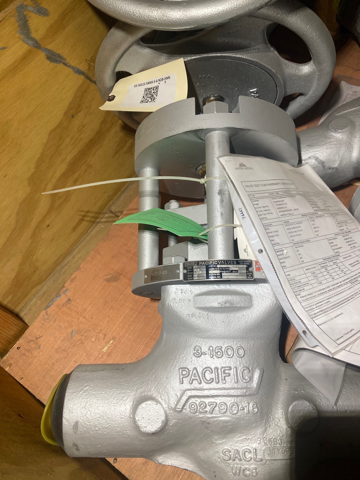 Crane Pacific 3" Check Valve, 1500#, WC6, 03-56515-SNNX-S-6-N2B-HNN