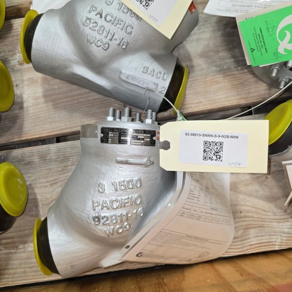 Crane Pacific 3" Check Valve, 1500#, WC9, 03-58815-SNNN-S-9-N2B-NNN
