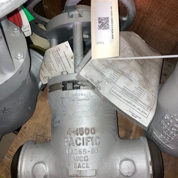 Crane Pacific 4" Gate Valve, 1500#, WCC, 04-75415-SNNN-S-2-N2B-HNN